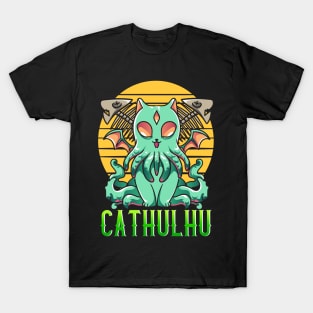 Kawaii Cathulhu Cute Cat Cthulhu Pun Kitty Kraken T-Shirt